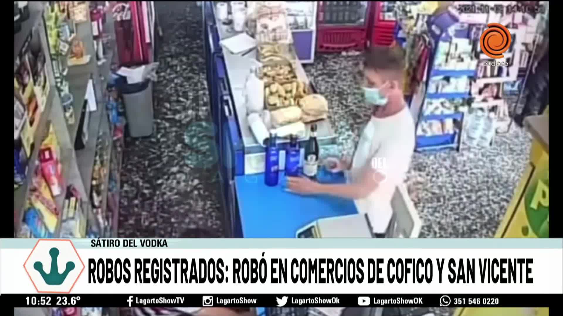 Robó botellas de vodka en dos negocios diferentes