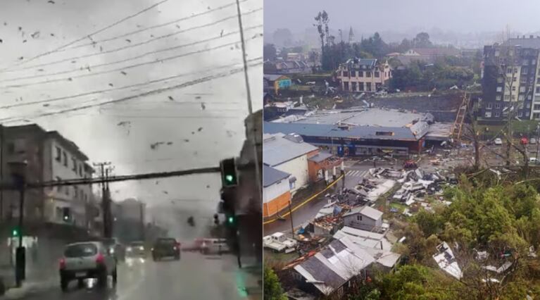 El tornado en Puerto Varas, en Chile