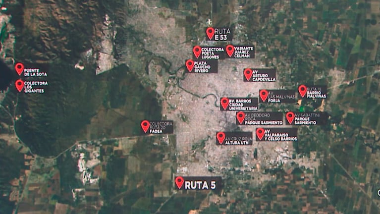 El mapa de las picadas ilegales en Córdoba