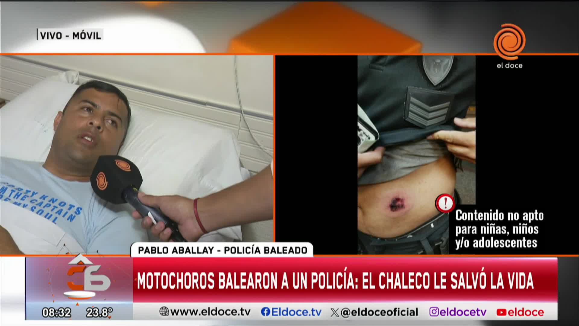 Policía baleado por motochoros en Córdoba