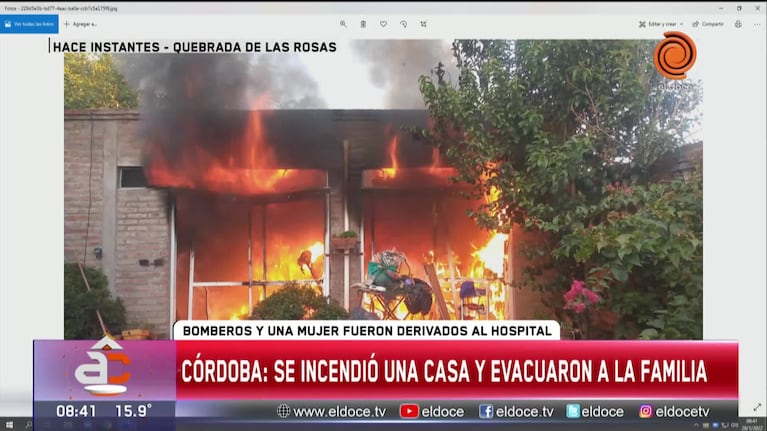 Se incendió una casa y hubo personas intoxicadas por el humo