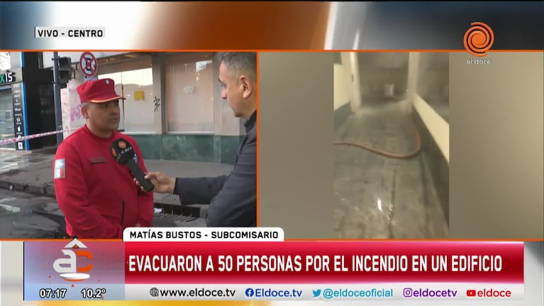 Evacuaron un edificio del centro de Córdoba por un incendio