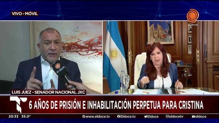 Tras la condena, Luis Juez aseguró que CFK “se está victimizando”