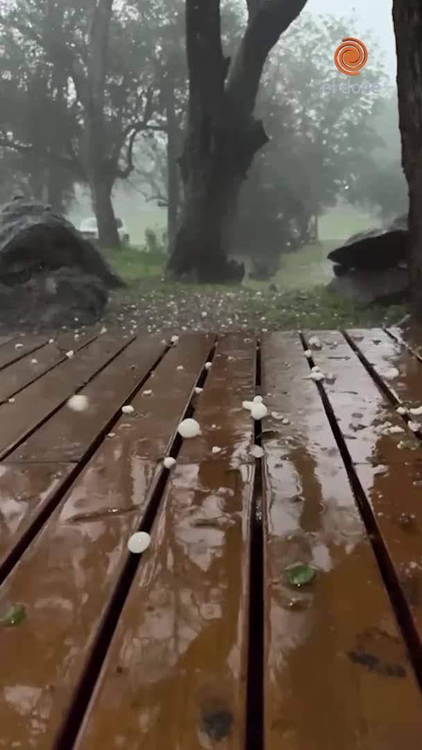 Tormenta con granizo en Calamuchita