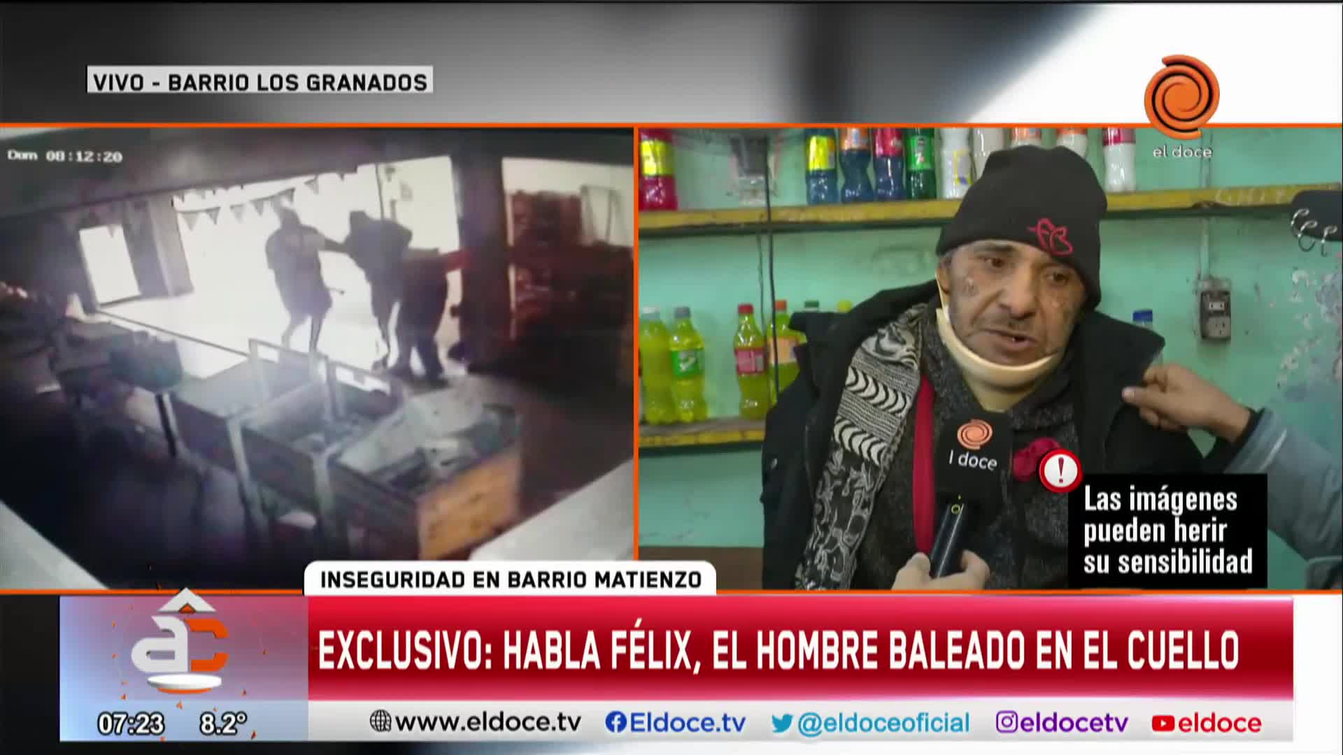 El hombre baleado en el cuello habló por primera vez tras recibir el alta