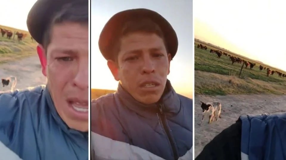 La emocionante despedida de un peón con un perro que lo acompañó durante años