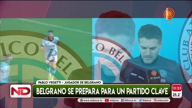 Vegetti contó cómo se prepara Belgrano para el partido clave ante Defensores