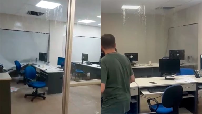 Una oficina judicial quedó bajo el agua durante el intenso temporal en Córdoba