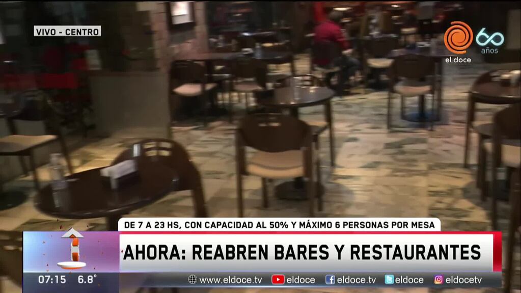 Volvieron los bares y restaurantes a Córdoba