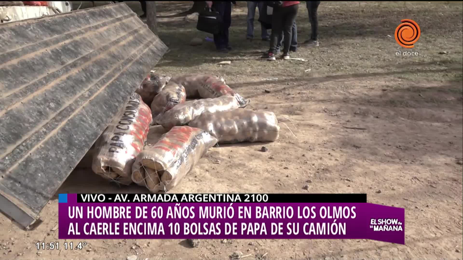 Un hombre murió aplastado por 10 bolsas de papa