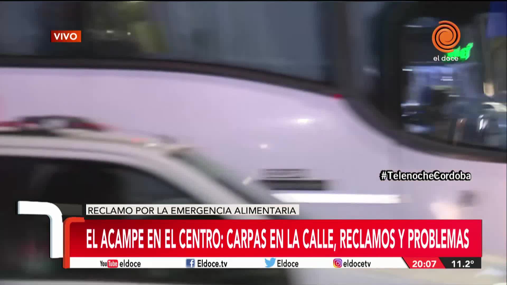 El acampe en el centro de Córdoba