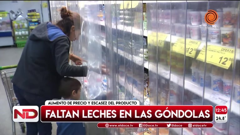 Falta leche en las góndolas