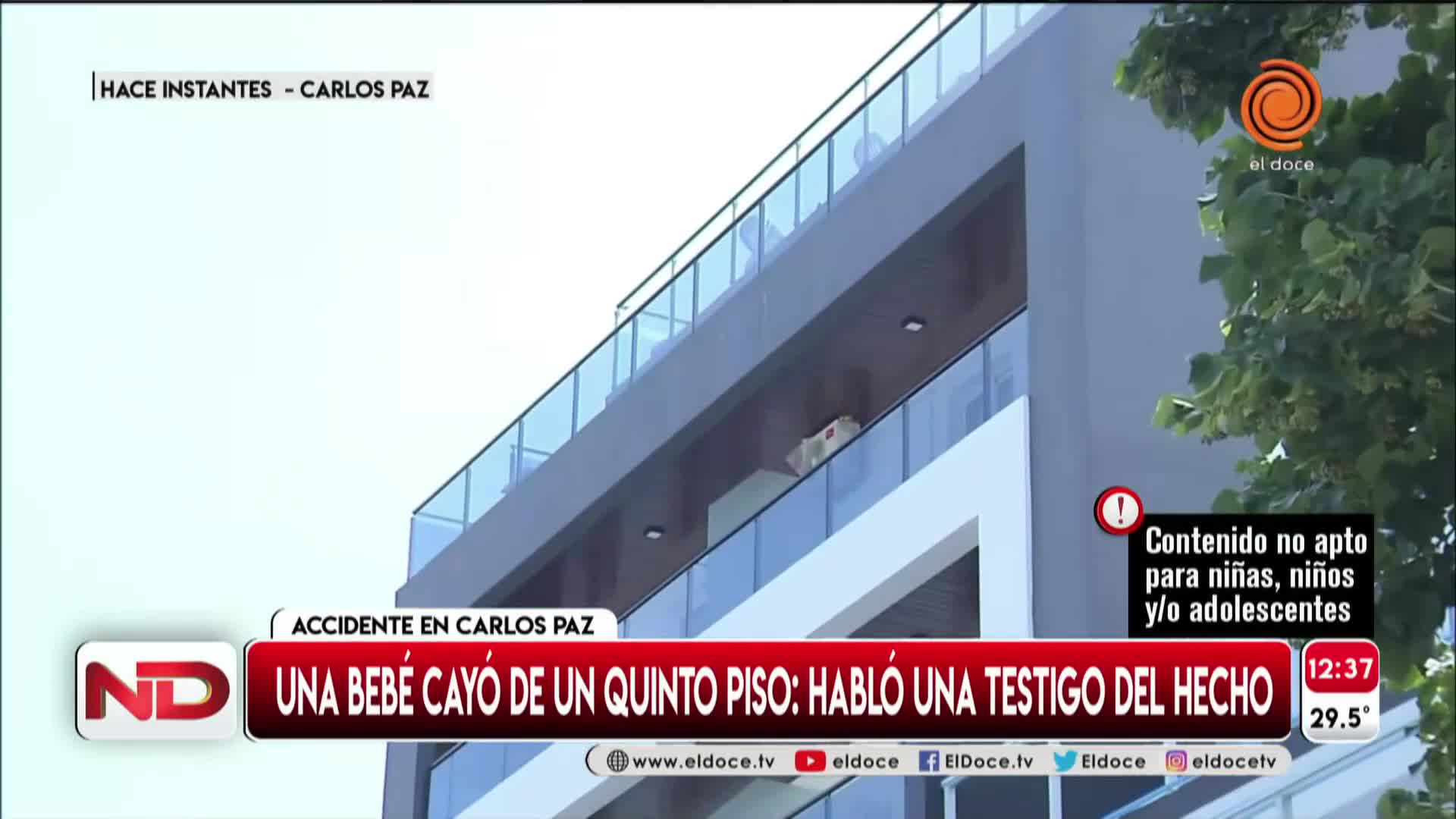 La versión de una vecina sobre la beba que cayó de un quinto piso