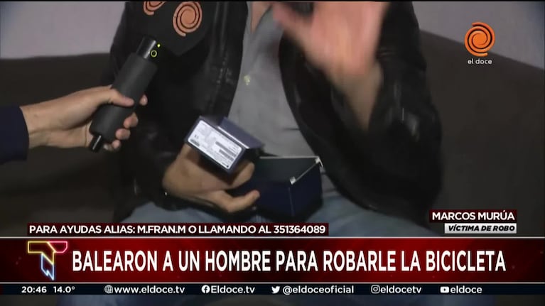 Le dispararon para robarle la bicicleta y tiene una bala en la pierna