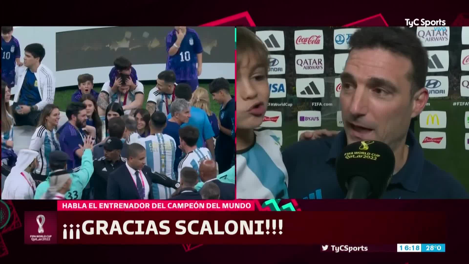 Scaloni y las lágrimas de campeón: "A disfrutar"