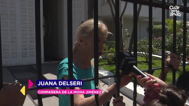 Juana Delseri recibió a los bailarines por el cumple de La Mona