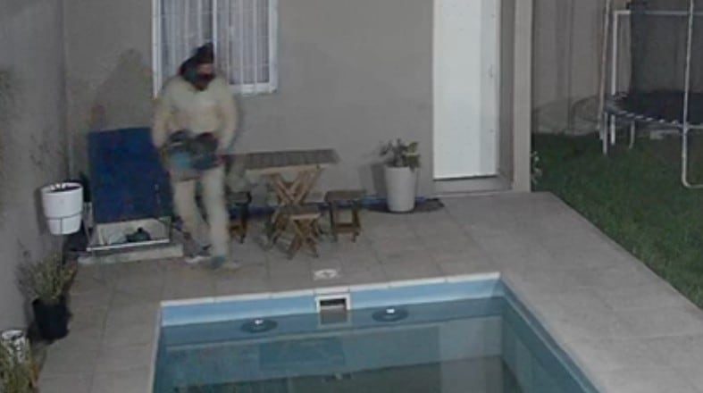Saltó la tapia de una casa y se robó la bomba de una pileta