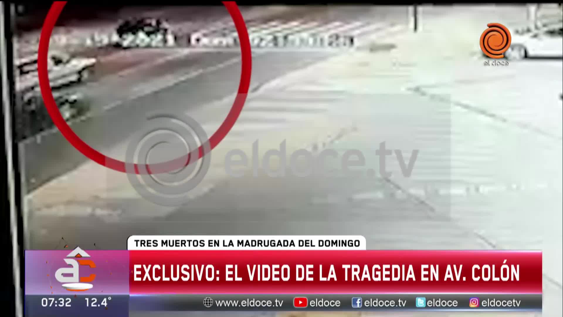 Exclusivo: el video del choque trágico en av. Colón