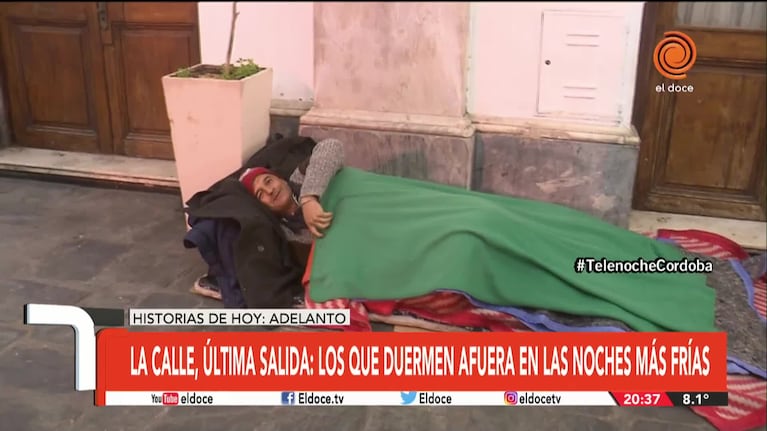 El drama de dormir en la calle en las noches más frías de Córdoba