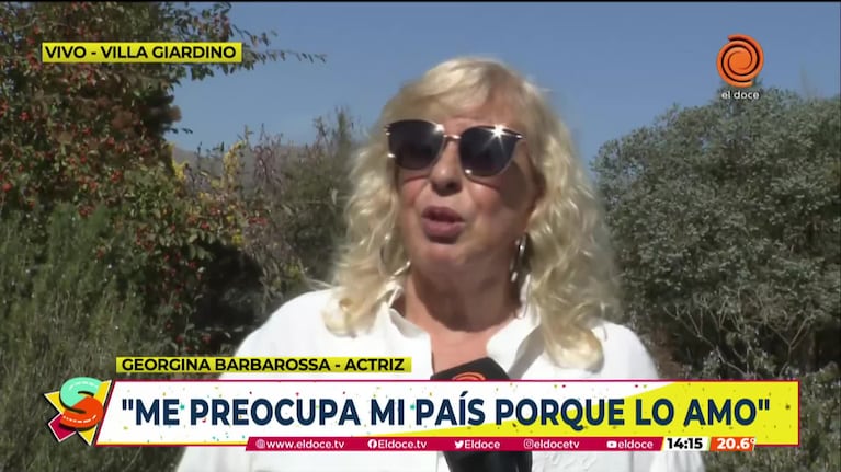 Georgina Barbarossa, preocupada por la situación del país