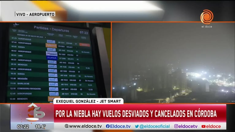 Por la niebla, hay vuelos demorados en el Aeropuerto de Córdoba