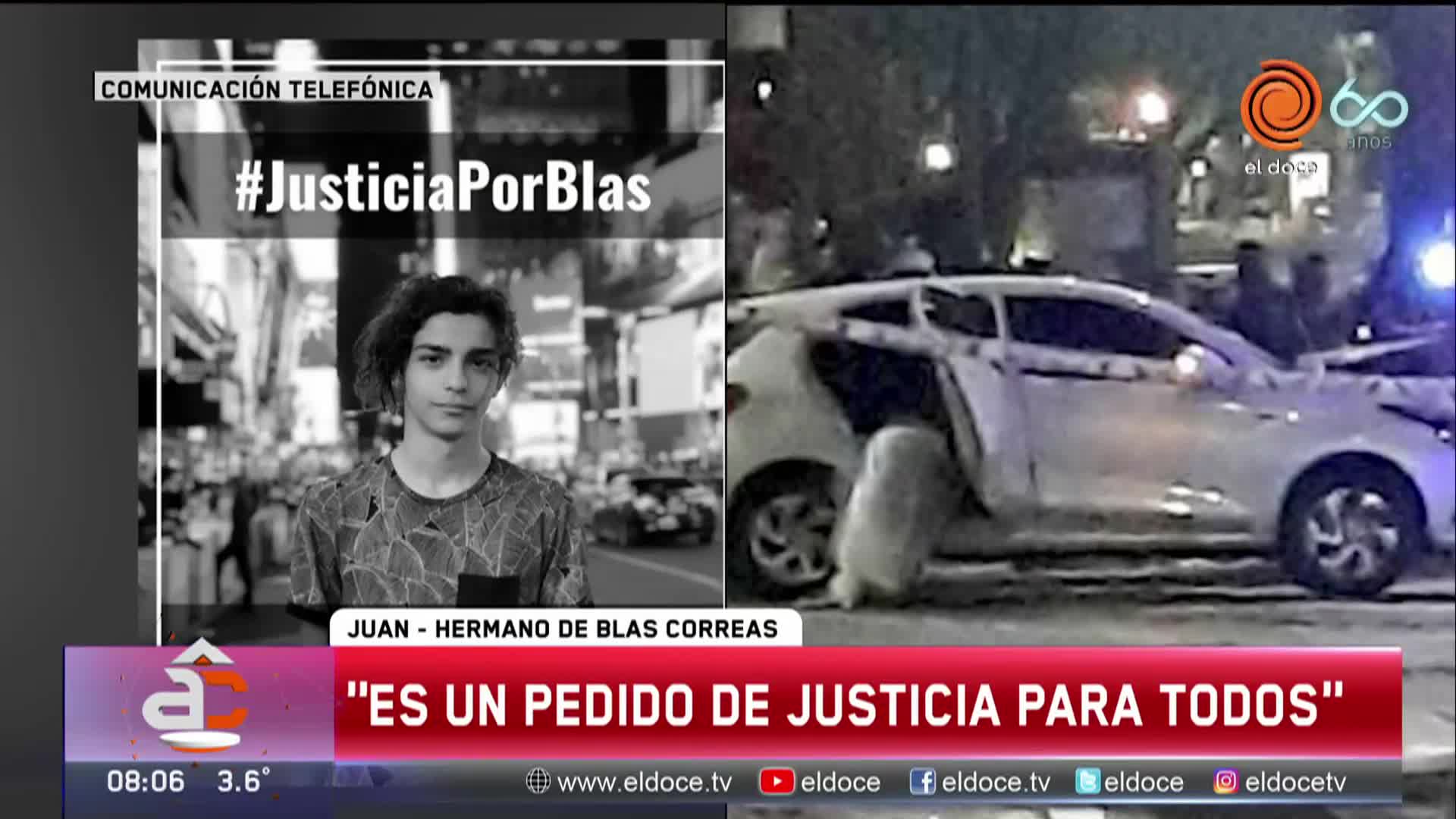 Juan, hermano de Blas Correas, convocó a la gente a participar de la marcha