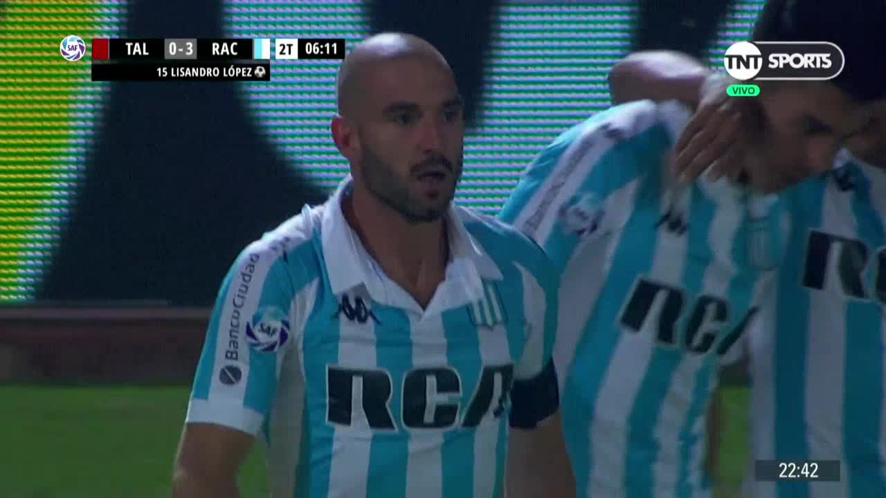 Golazo de Lisandro López y Talleres 0 - Racing 3