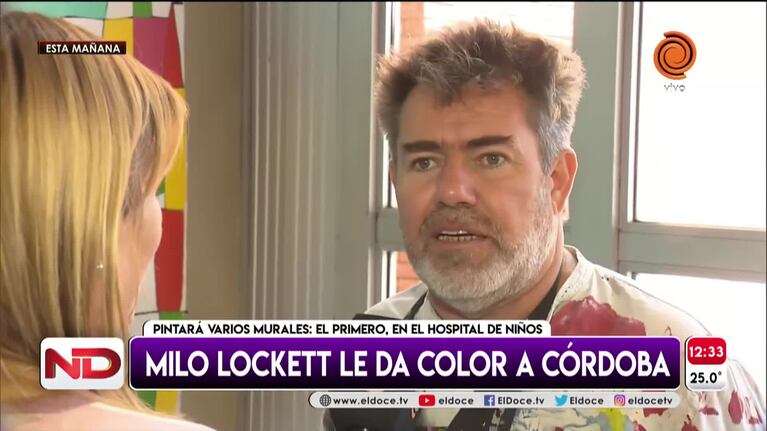 Milo Lockett le puso color a las paredes del Hospital de Niños