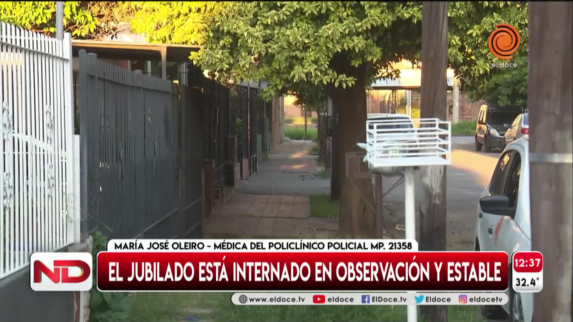 El jubilado que mató al ladrón sigue internado