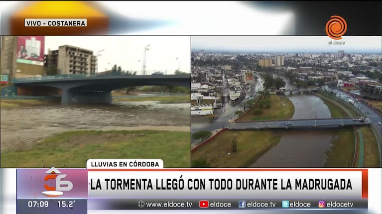 Intensa tormenta en Córdoba: cómo está la Costanera