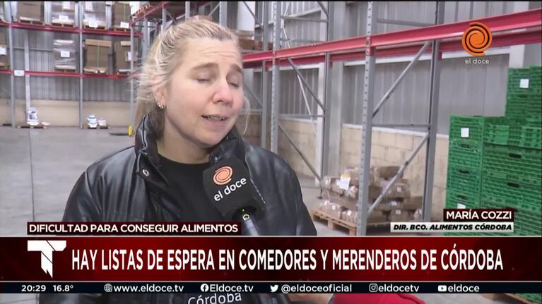 Hay listas de espera en comedores y merenderos de Córdoba