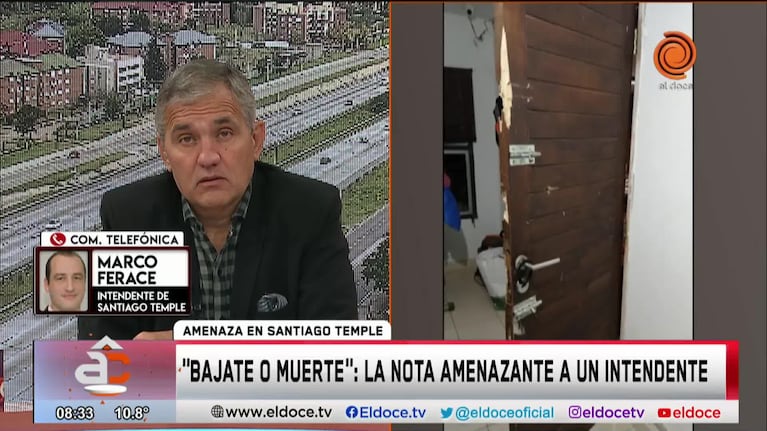 El intendente de Santiago Temple denunció amenazas y señaló a su rival