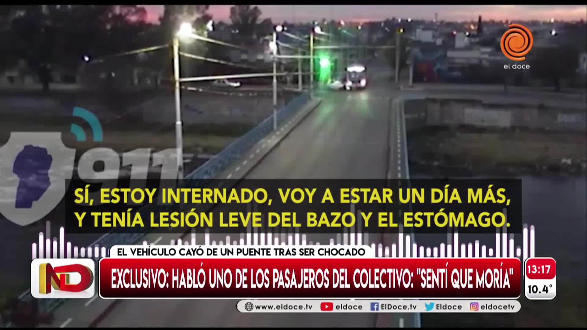 El crudo relato de uno de los pasajeros del colectivo que cayó del puente