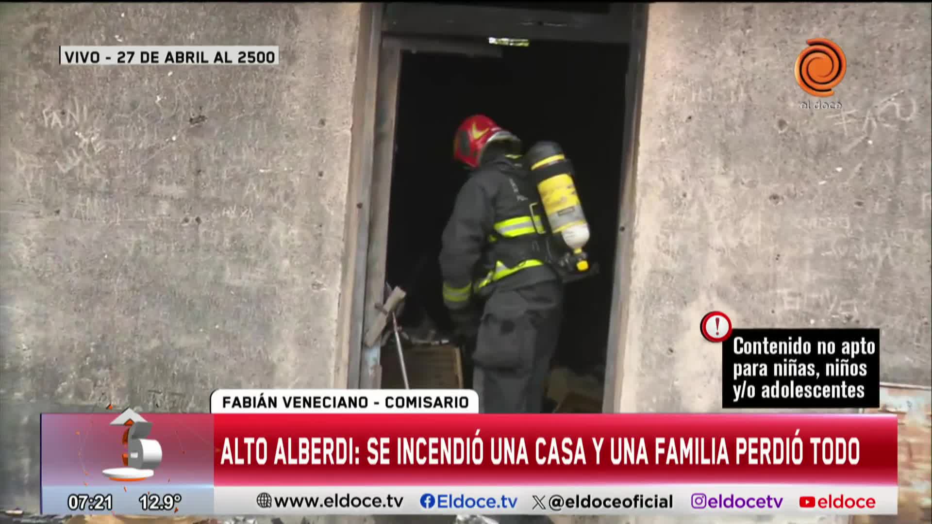 Se incendió su casa y su hija de 15 sufrió lesiones