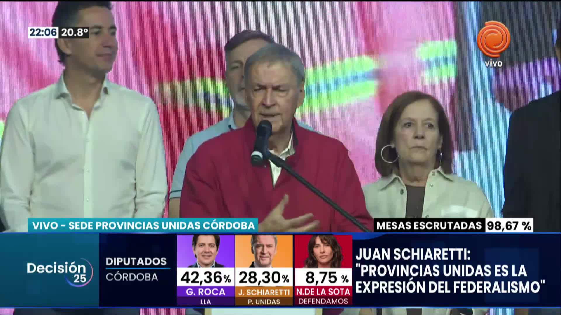 El discurso de Schiaretti tras conocerse los resultados