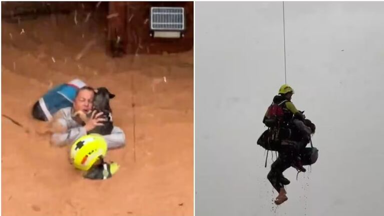 Rescate de película a una mujer junto a su perro y sus gatos en medio del temporal en Valencia