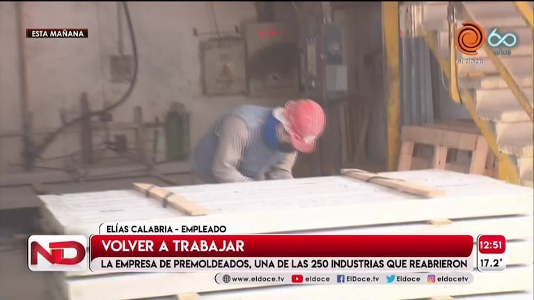 Volver a trabajar: así fue el regreso en una fábrica de Córdoba