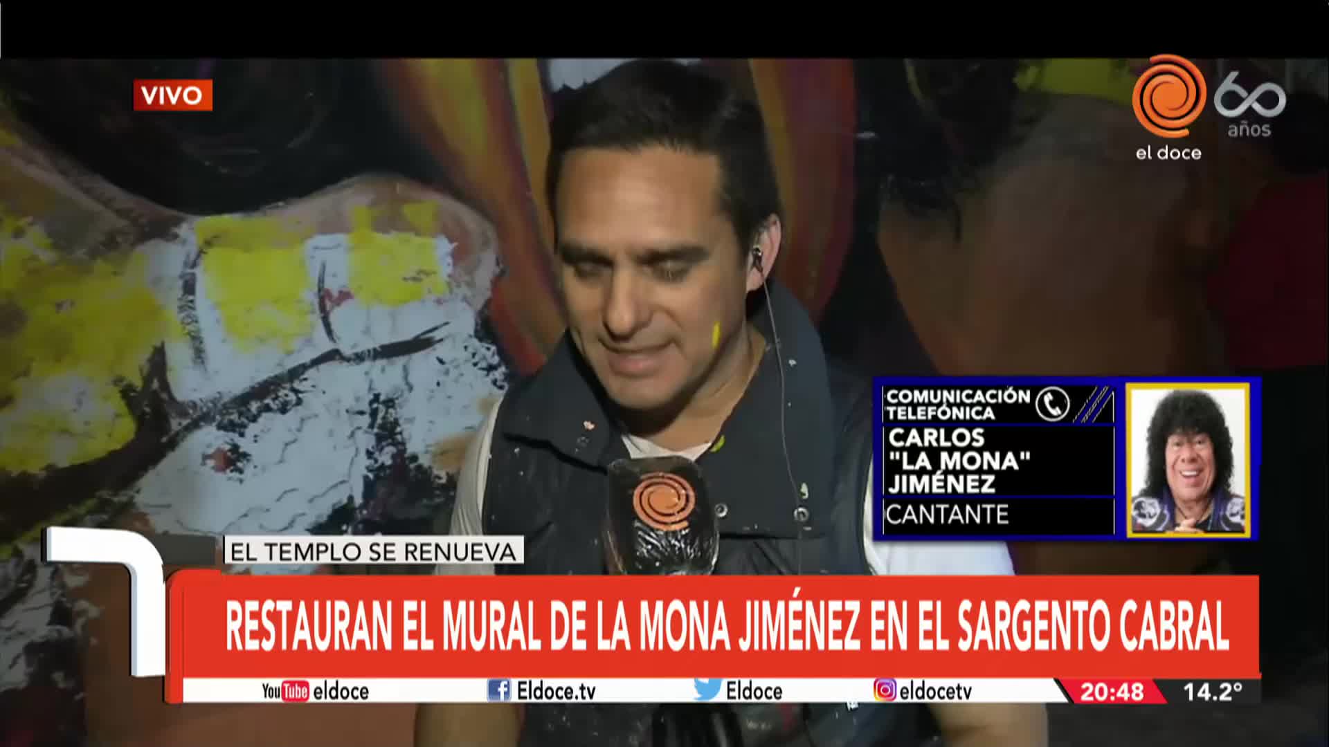 Restauran el mural de la Mona Jiménez en el Sargento Cabral