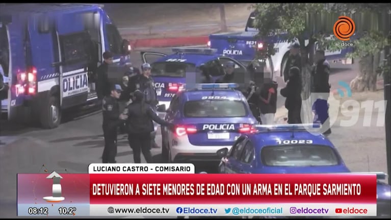 8 menores detenidos con un arma en Córdoba