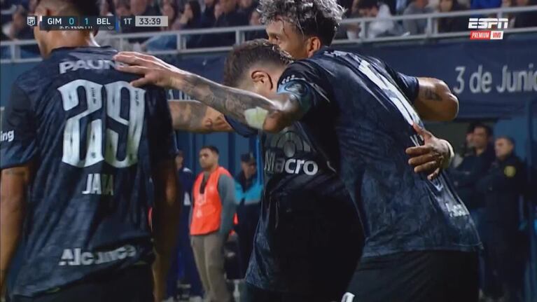 El gol de Vegetti para Belgrano ante Gimnasia
