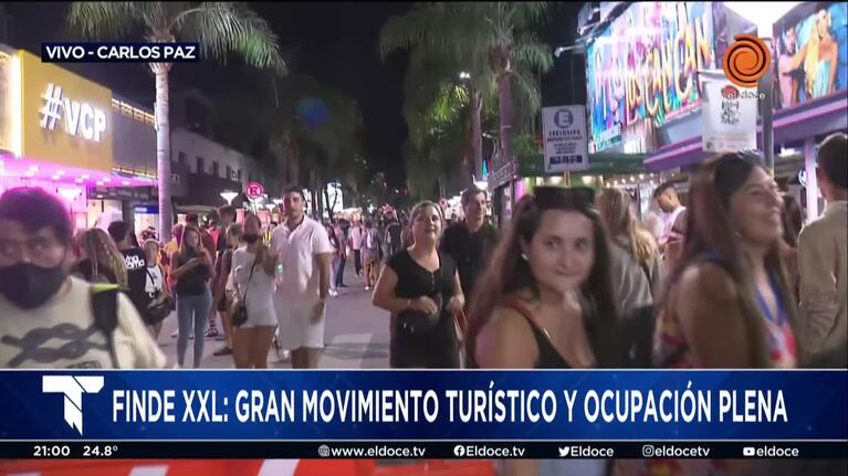 Finde XXL: gran movimiento de gente en Carlos Paz