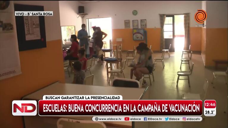 Covid-19: aseguran buena concurrencia para la vacunación en las escuelas 