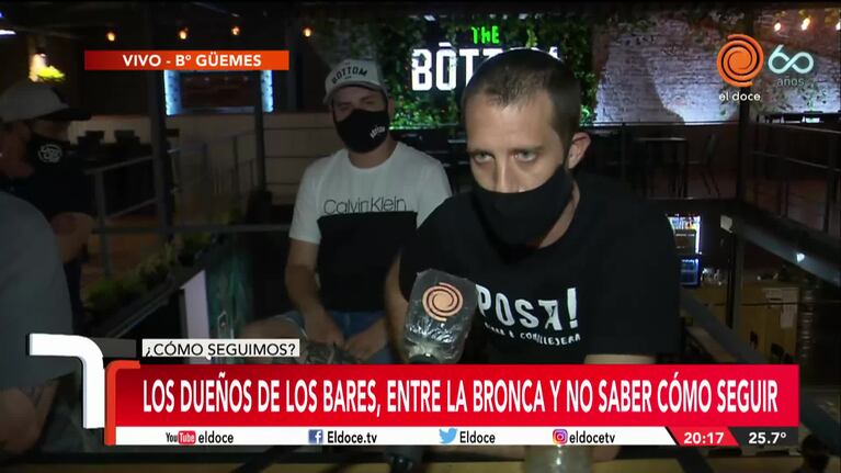 Dueños de bares y restaurantes de Córdoba, entre la bronca y la incertidumbre