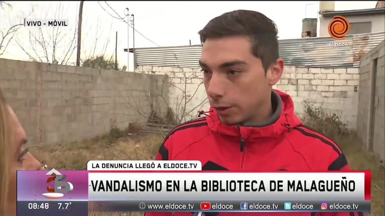 Destrozos y vandalismo en una biblioteca de Malagueño