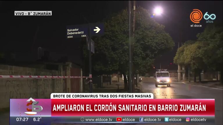 Coronavirus: amplían el cordón sanitario en barrio Zumarán