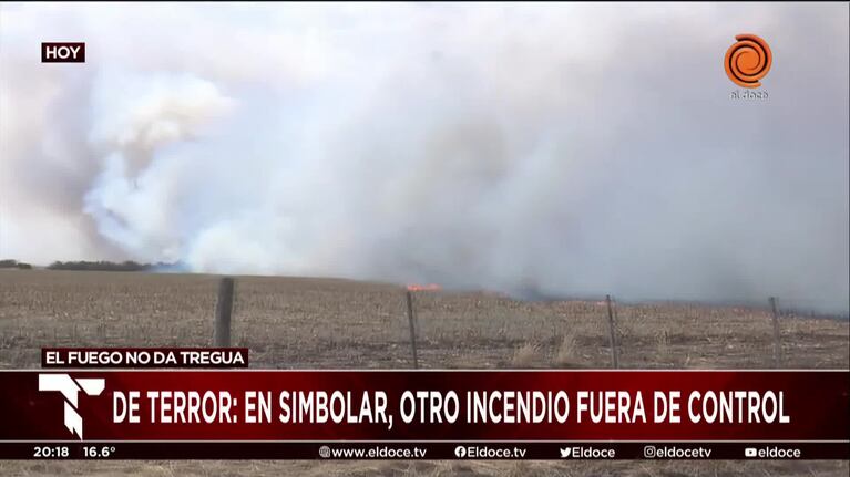 El violento avance del fuego en Simbolar