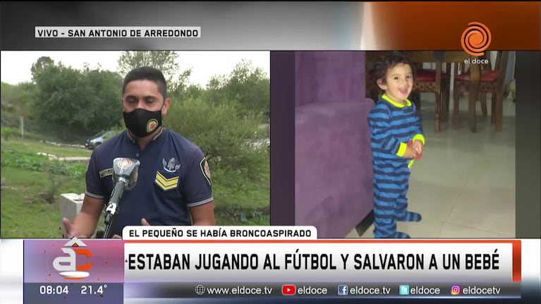 Héroes: estaban jugando al fútbol y salvaron a un bebé