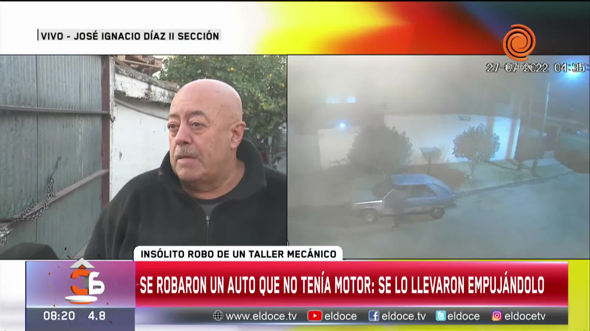 En segundos, se robó un auto empujándolo