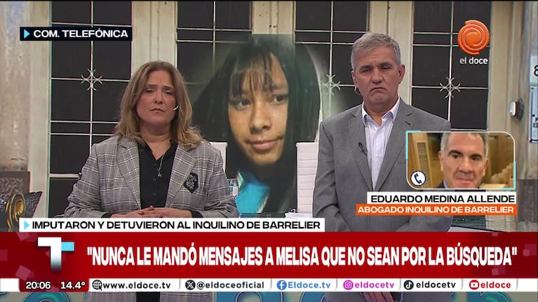 El abogado del inquilino de Barrelier aseguró que el detenido no envió el mensaje "Quedate tranquila está durmiendo"