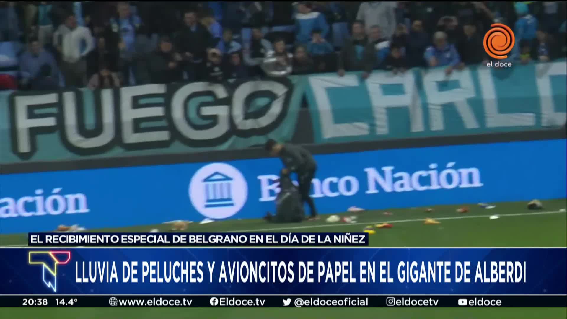 Lluvia de peluches en el partido de Belgrano